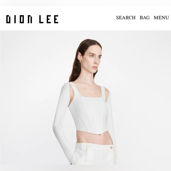 Dion Lee POINTELLE CORSET LS TOP White - Picture 9 of 10